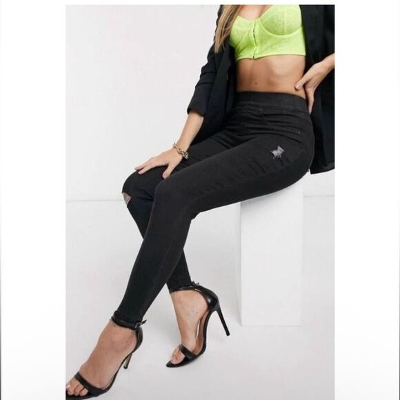 Spanx Black Distressed Skinny Jeans - Picture 8 of 9